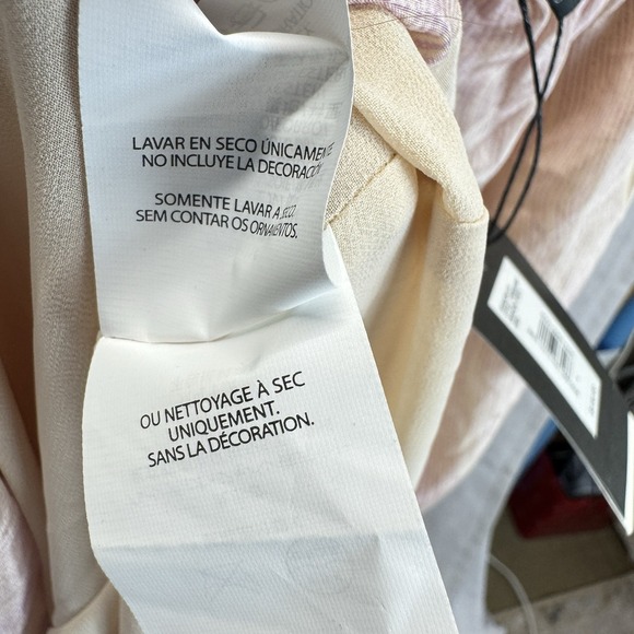 AX Armani Exchange Pastel Pink Yellow Striped Silk Slip Maxi Dress 6 NWT - Picture 13 of 14